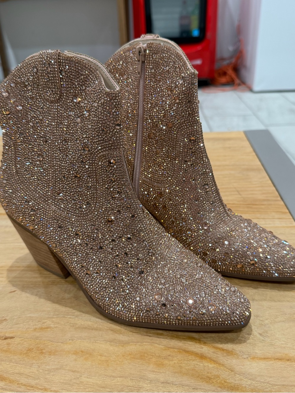 Western Ankle Boots - Rose Gold Women’s Booties